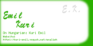 emil kuri business card